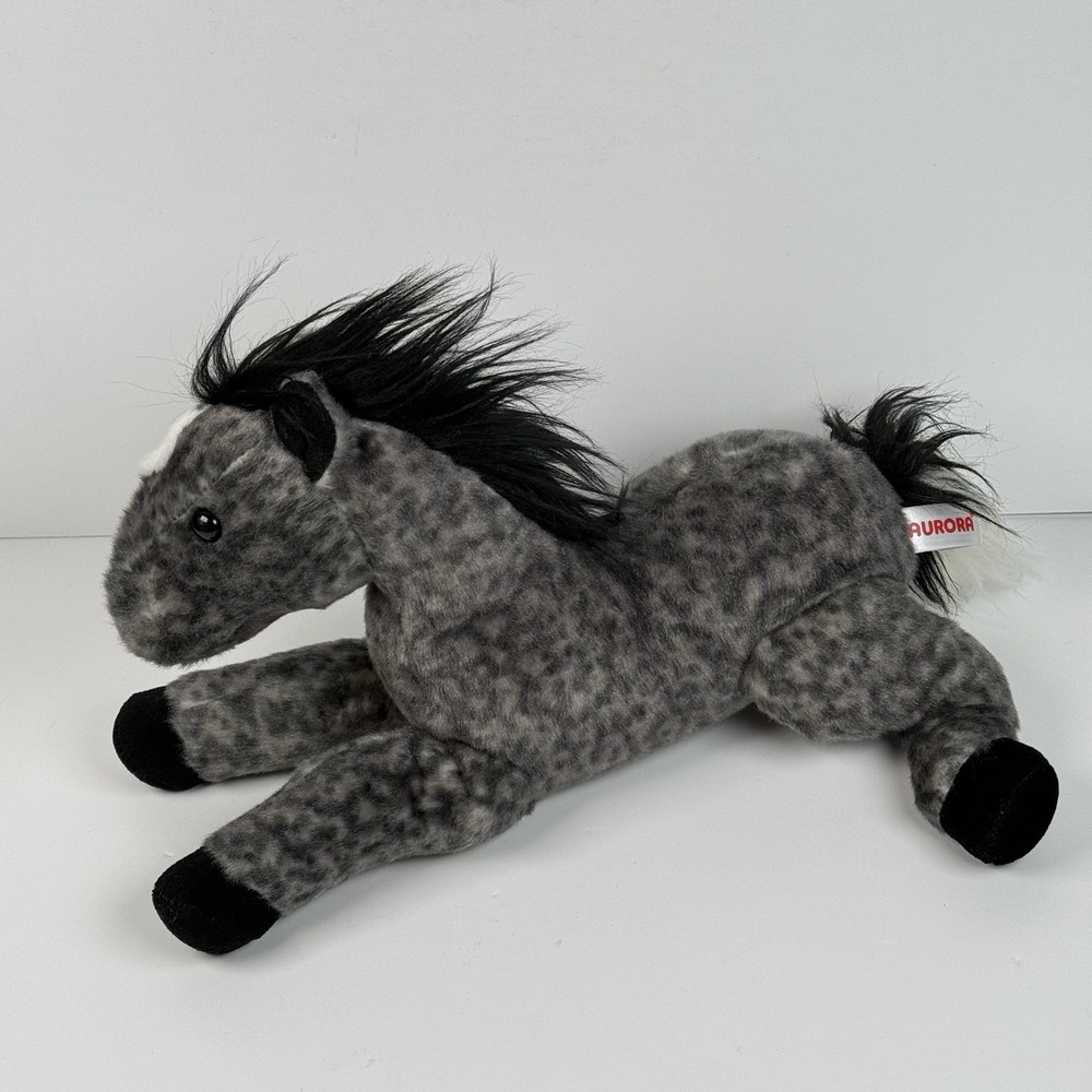 Aurora World Flopsie Dapple Grey Gray Jack Horse Mane Beans Plush Stuffed Animal